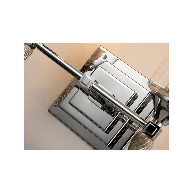 Lucas McKearn Vetiver 2 Light Vanity in Polished Chrome with Silver Accent