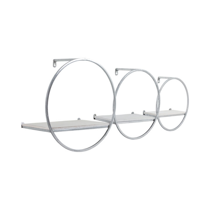 S/3 Wood/Metal Wall Shelves