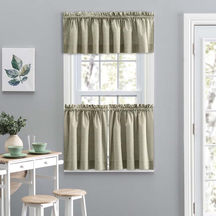 Ellis Curtain Lisa Solid Color Poly Cotton Duck Fabric Tailored Tier