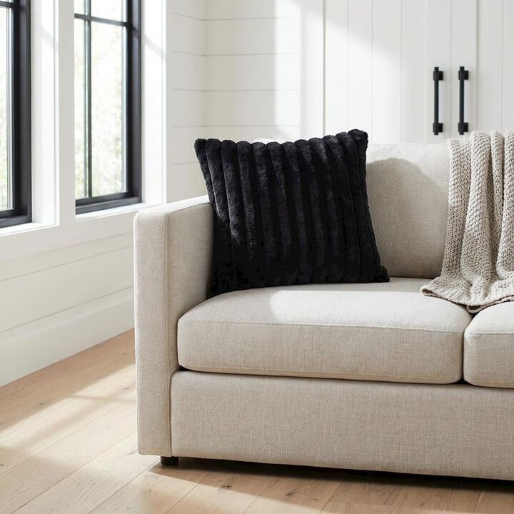 Michael Amini Parker 20" Square Throw Pillow - Onyx