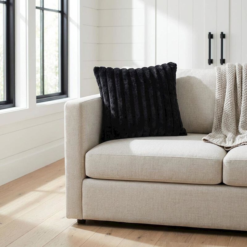 Michael Amini Parker 20" Square Throw Pillow - Onyx image number 1