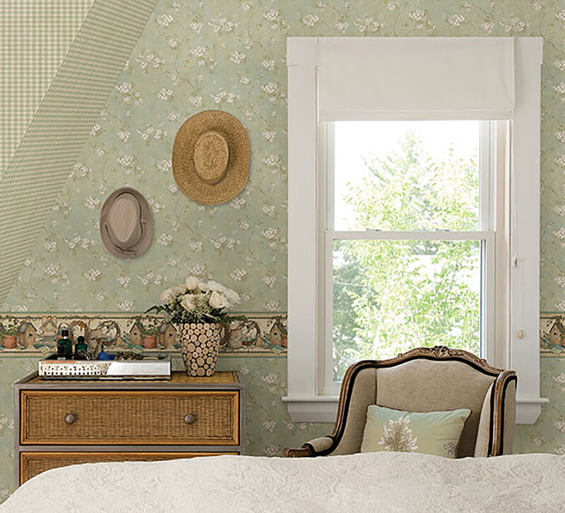 Braham Aqua Floral Trail Wallpaper image number 1