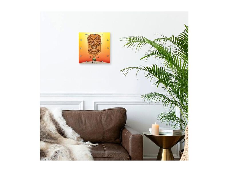 Voodoo Tiki Head Villager Tribal Wall Clock 10 Inch Home Decor image number 2