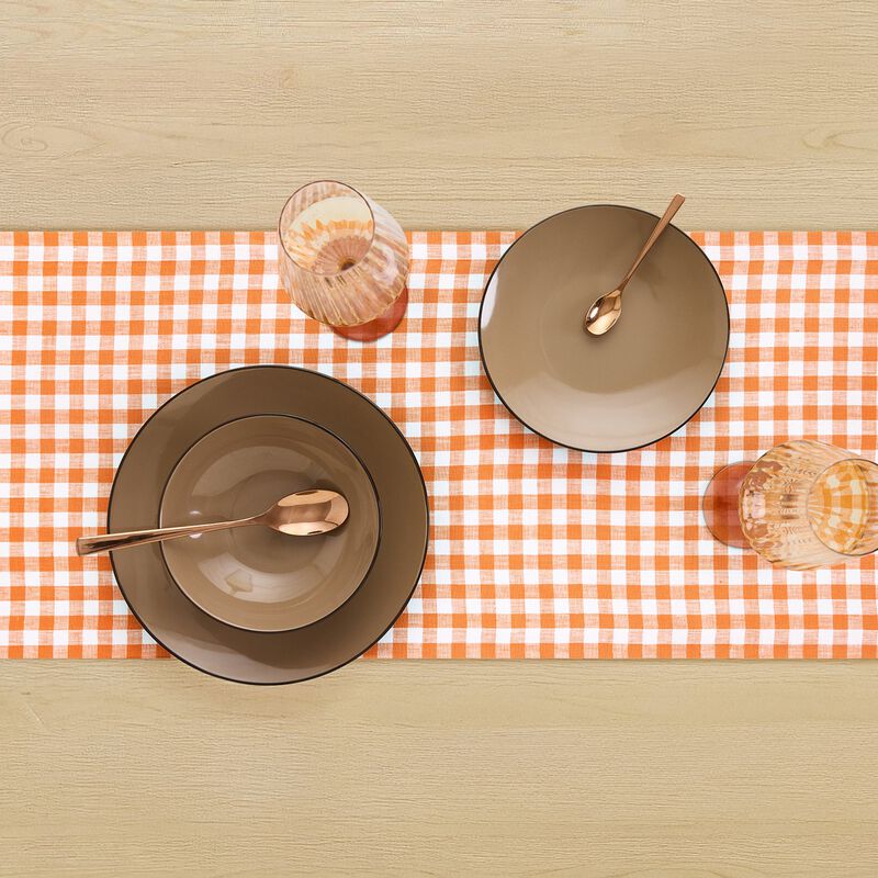 Linen Table Runner - Gingham Check image number 1