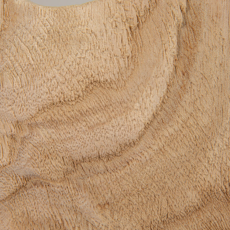 Tall Scalloped Edge Paulownia Wood Decorative Bowl, Natural Finish image number 5