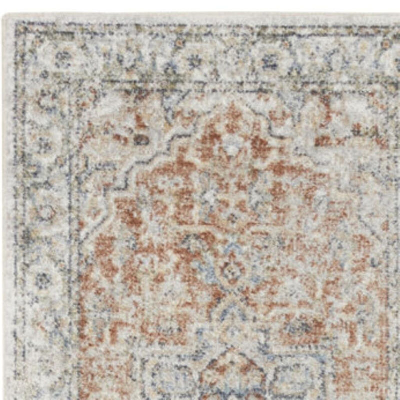 HomeRoots 10' Gold and Ivory Oriental Power Loom Washable Runner Rug image number 0