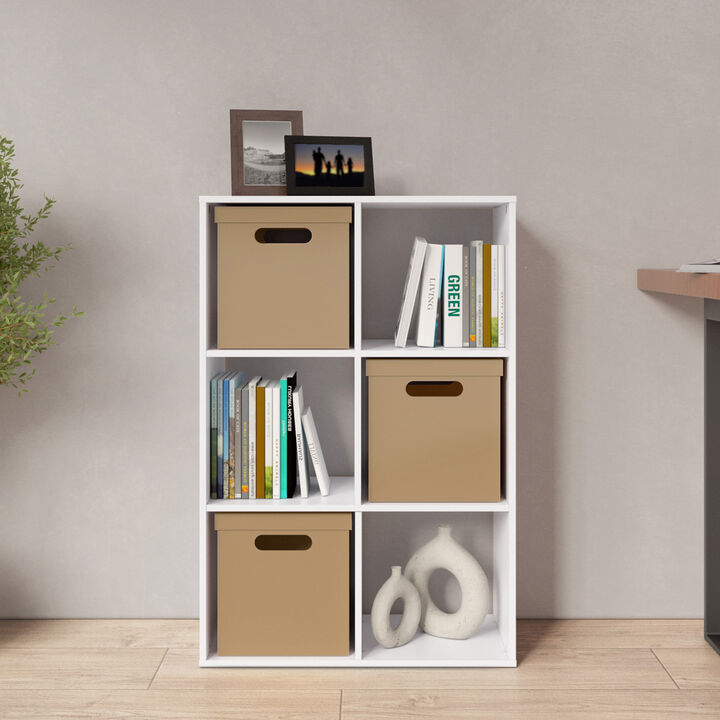 34.96 in. Tall Wood 3-Shelf Etagere Bookcase