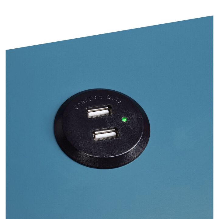Byzad Side Table (USB Charging Dock), Teal