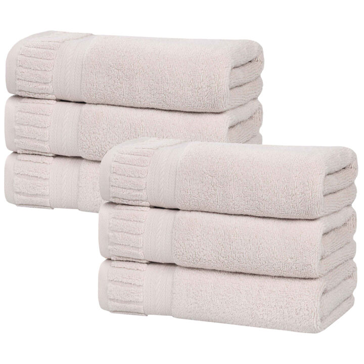 Soft Zero Twist Cotton Hand Towels 6 Pack Highly Absorbent Towels
