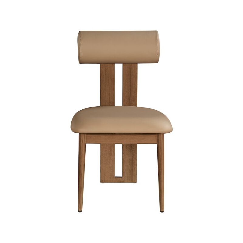 Meridian Furniture Dario Tan Vegan Leather Dining Chair, Set of 2