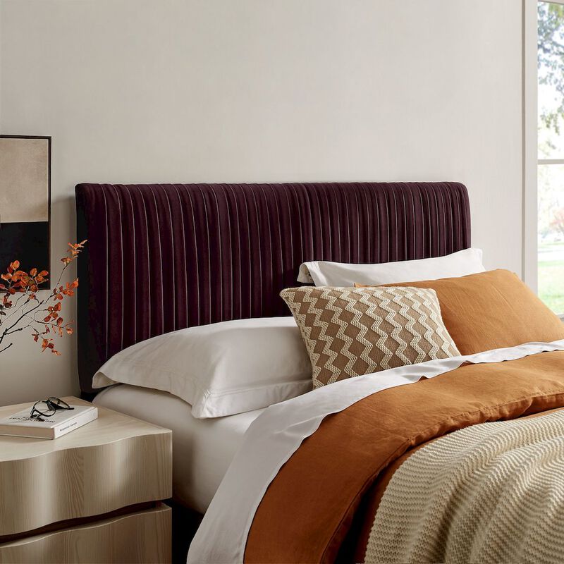 Eloise Stain-Resistant Performance Velvet Full Headboard image number 6