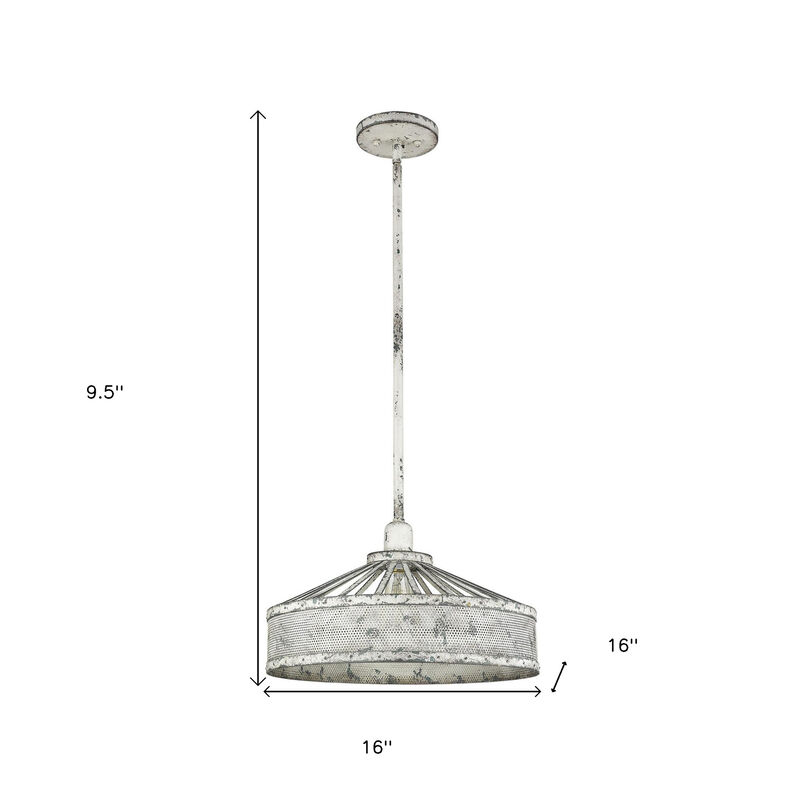 Hivvago Iris 1-Light Aged Ivory Pendant