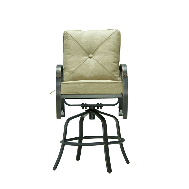 Bar Chair With Back and Seat Cushion, Set of 2