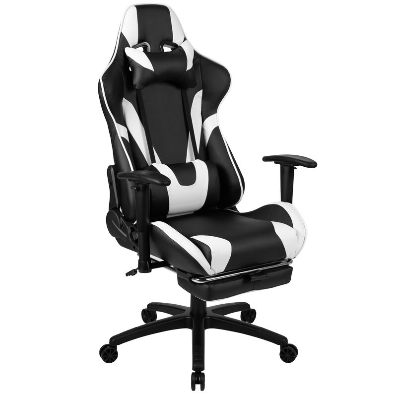 X30 Gaming Chair Racing Office Ergonomic Computer Chair with Reclining Back and Slide-Out Footrest in   LeatherSoft image number 0