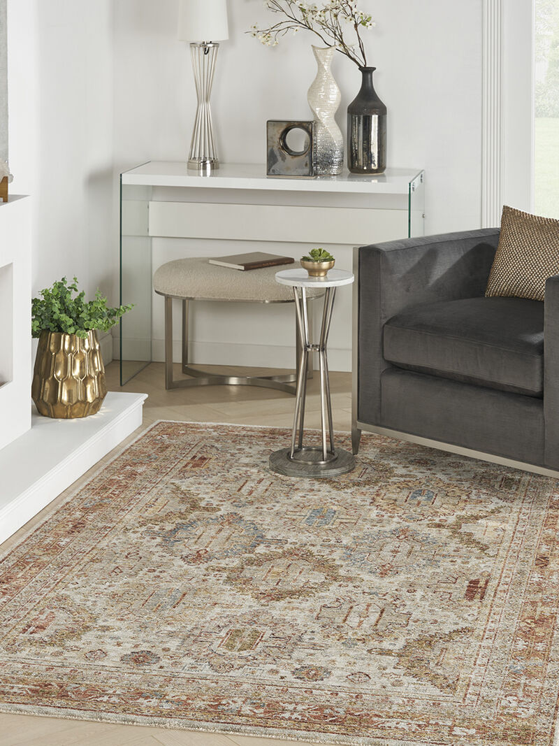 Sahar SHR01 Ivory/Multicolor 3'11" x 5'11" Rug