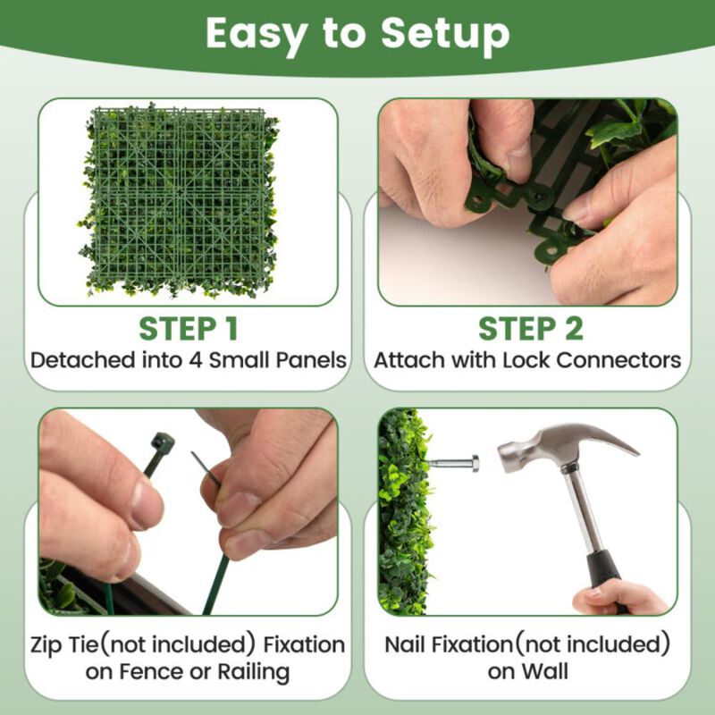 Hivvago 12 Pieces Artificial Greenery Foliage Panels with Insertable Branches