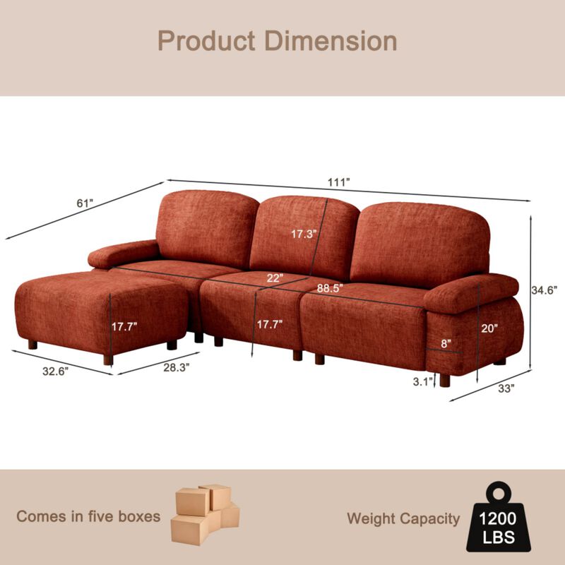 Veblur Modern Sectional Sofa image number 9