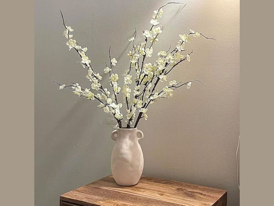 5 Piece White Artificial Greenery Stems Vase Filler 39 Foot