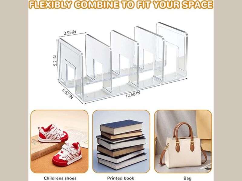 Shoe Organizer Adjustable Shelves Closet Storage Clear Kids image number 2