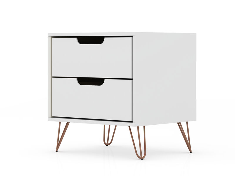 Rockefeller White 2-Drawer Nightstand