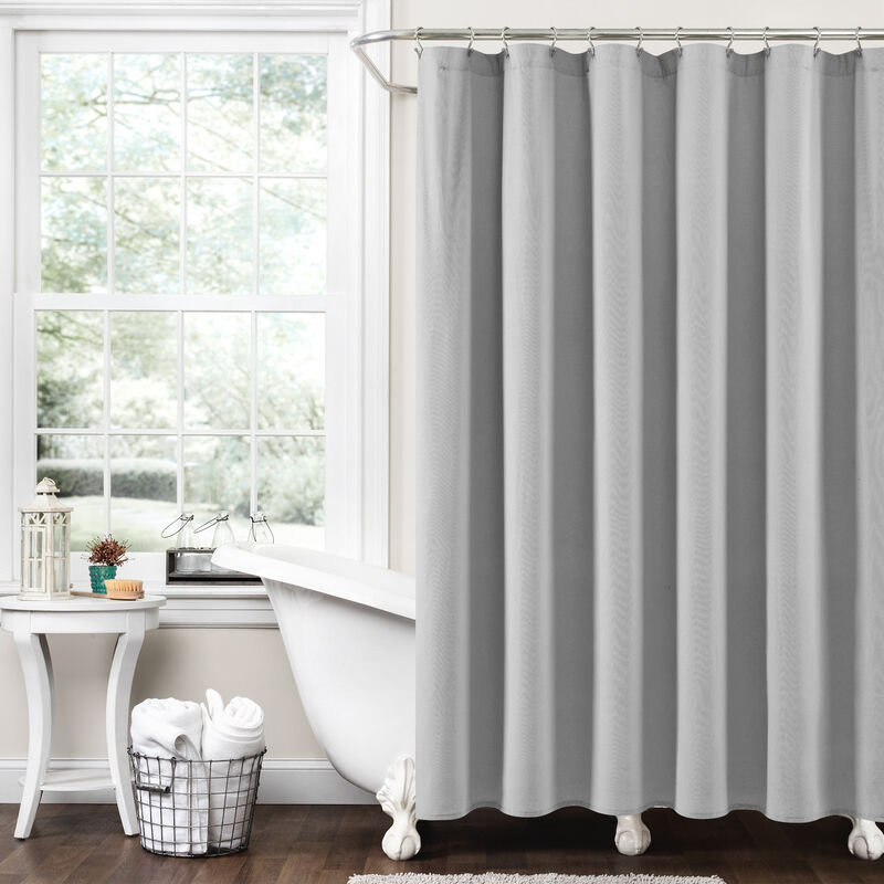 Boho Pom Pom Tassel Linen Shower Curtain