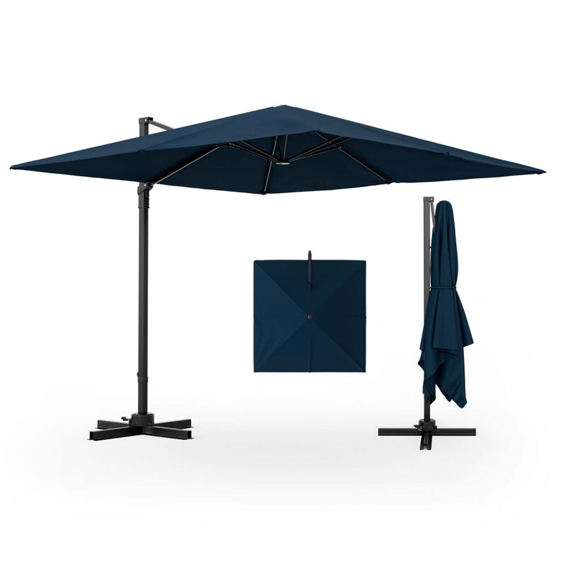 Mondawe 9.5 Feet Square Patio Cantilever Umbrella with 360&deg; Rotation