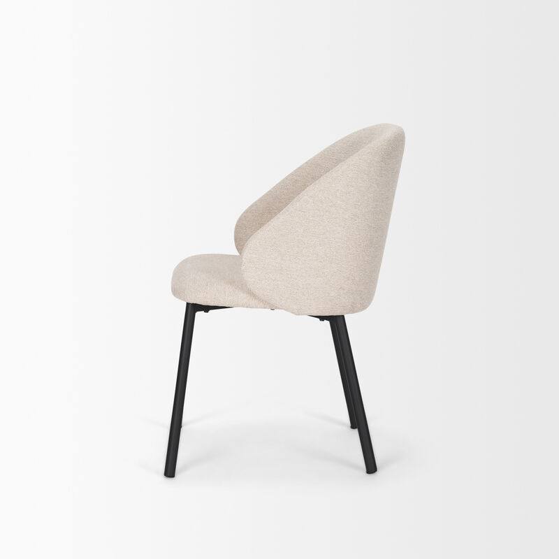 HomeRoots Set of Two Gray and Black Fabric Dining Side Chairs image number 5