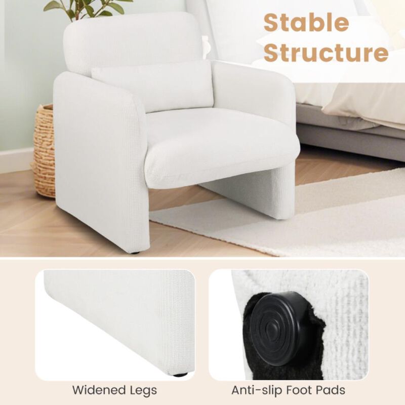 Hivvago Modern Upholstered Chenille Accent Chair with Removable Lumbar Pillow