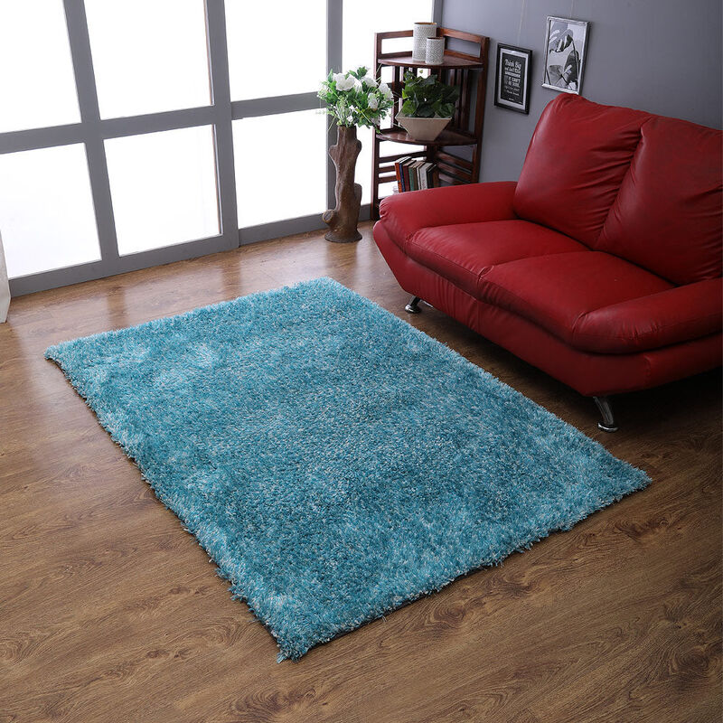RUGSOTIC CARPETS HAND TUFTED SHAG POLYESTER ECO-FRIENDLY AREA RUGS  - Solid Plain Design, High Pile Thick Handmade Anti Skid Rugs for Living Room K00111 image number 1