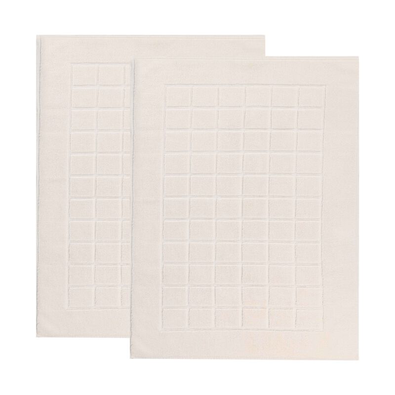 Washable Cotton Checkered Bath Rug Set of 2 for Bathrooms image number 0