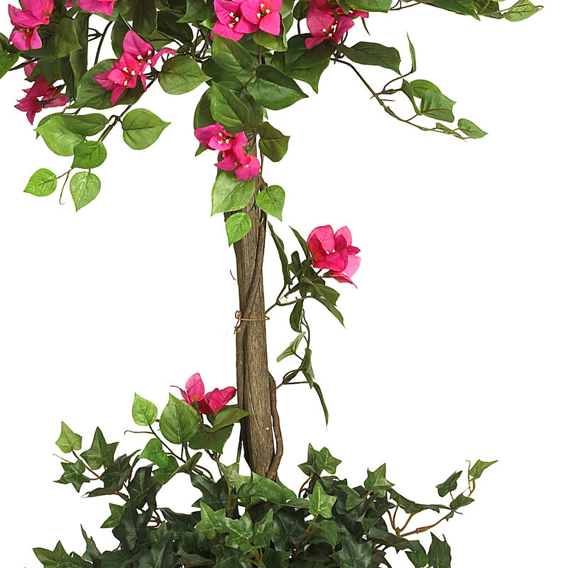 Nearly Natural 5-ft Bougainvillea Topiary Tree w/743 Lvs