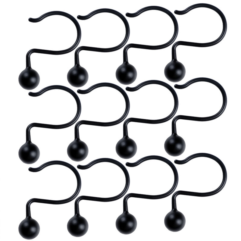 Utopia Alley Rust-Resistant Metal Shower Curtain Hooks, Decorative Round Base Design, Shower Hooks Hangers for Bathroom, Kitchen Utensils, Curtains, Clothing, Towels etc - Set of 12 image number 5