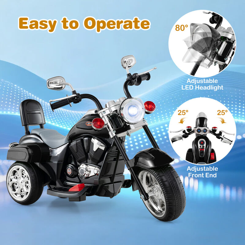 6V Toddler Electric Ride-On Bike with 3 Wheels, Horn and Front Headlight image number 3