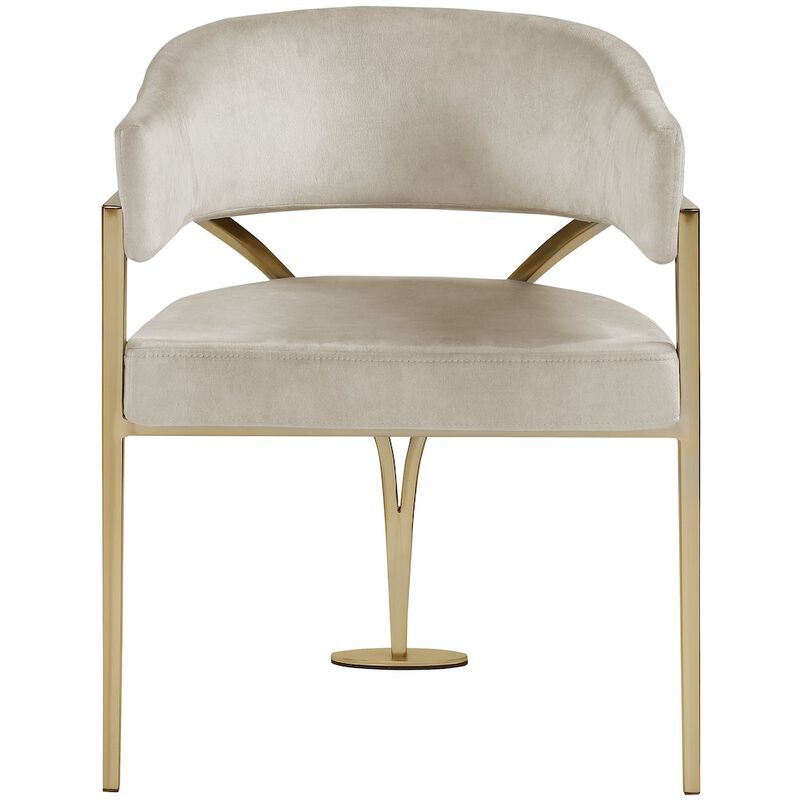 Meridian Furniture Madelyn Stone Velvet Dining Chair, Set of 2