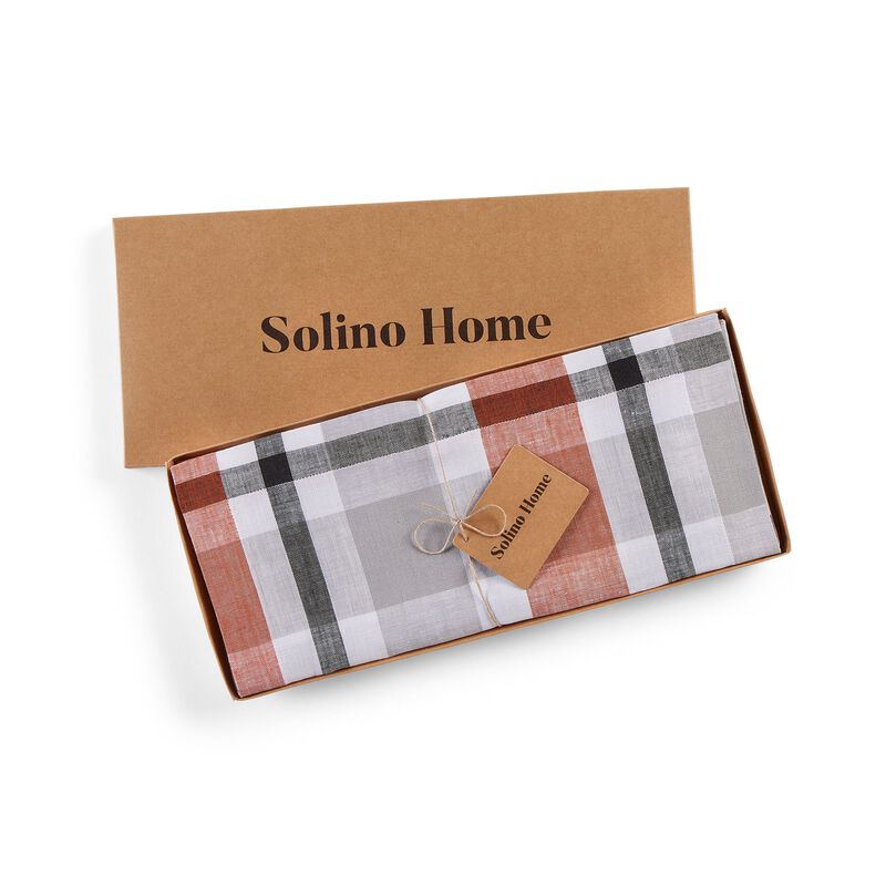 Christmas Linen Table Runner - Fall Buffalo Check, Solino Home