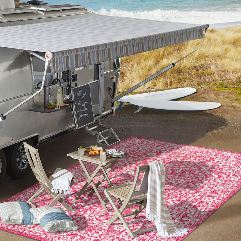 Malta Bohemian Medallion Textured Weave Indoor/Outdoor Area Rug