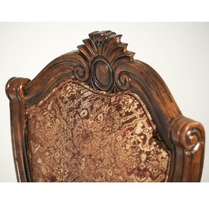 Michael Amini Windsor Court Counter Height Chair - Vintage Fruitwood Set of 2