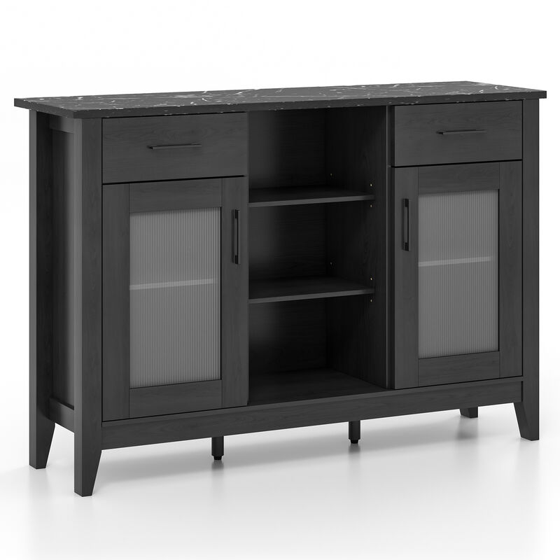 Sideboard Buffet Cabinet with 2 Drawers and 4 Adjustable Shelves