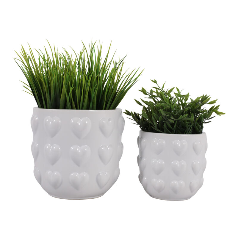 S/2 6/8" Hearts Planters image number 1