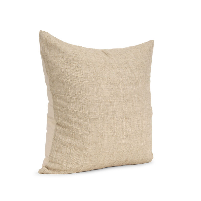 HomeRoots 22" Beige Cotton Blend Throw Pillow Cover with Texture image number 2
