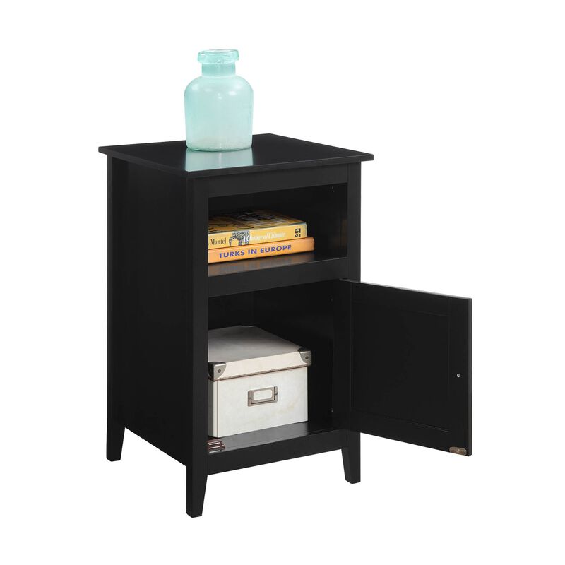 Convenience Concepts Designs2Go Storage Cabinet End Table with Shelf, Black