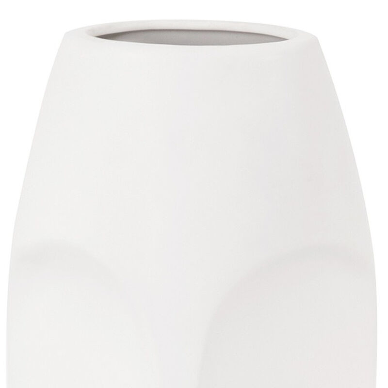 Modern Set of Two Ceramic Cylinder Vases for Living Room or Dining