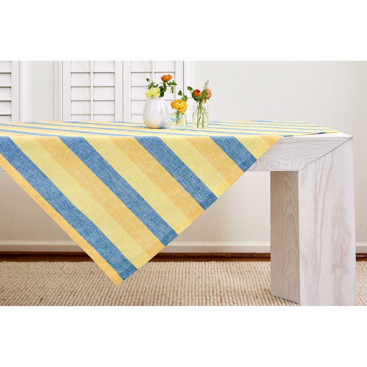 Linen Table Throw - Cabana Stripe