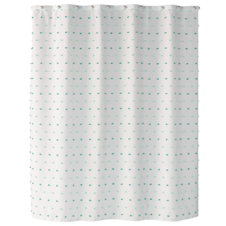 Saturday Knight Ltd Colorful Dot Fun And Fresh Design Fabric Bath Shower Curtain - 72x72", Aqua