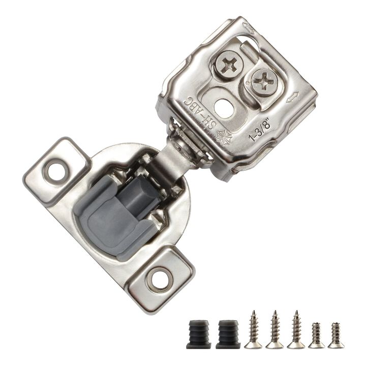 STIANC 50 Pack 1 3/8 Overlay 3D Soft Close Hinges for Face Frame Kitchen Cabinet, 3 Way Adjustability, Quiet Self Closing Door