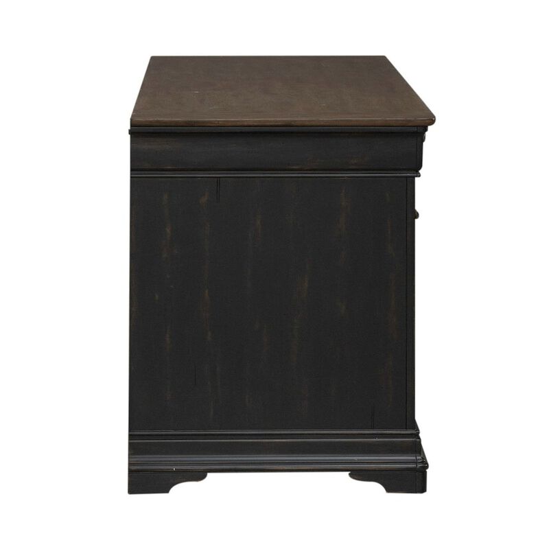 Liberty Furniture Credenza Desk for Home Office - Aged Charcoal, Rub Thru & Caramel image number 1