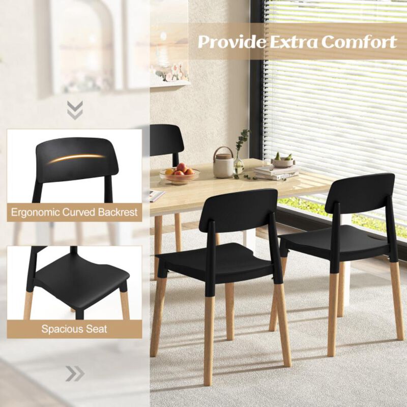 Hivvago Modern Dining Side Chairs Set of 4 with Ergonomic Backrest for Dining Room