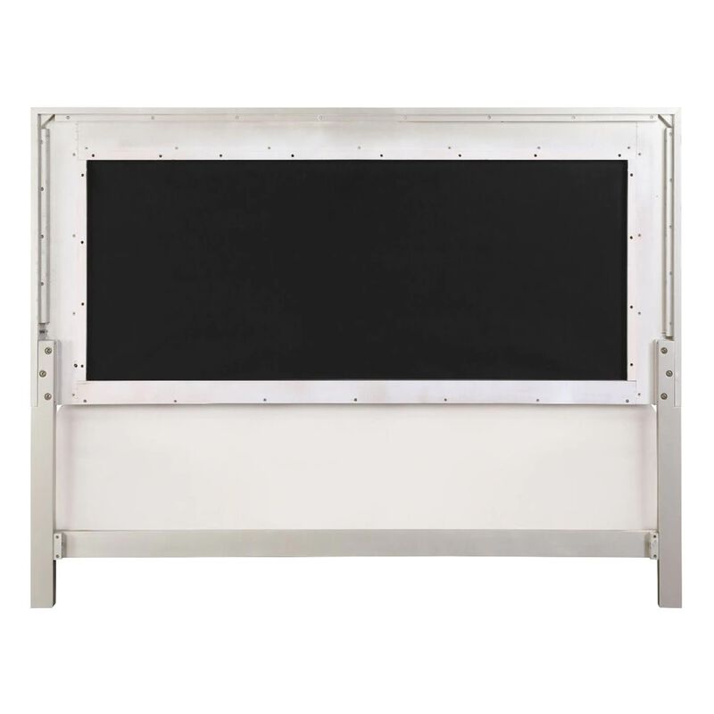 Lee 2 Drawer Faux Leather Tufted King Bed, Champagne