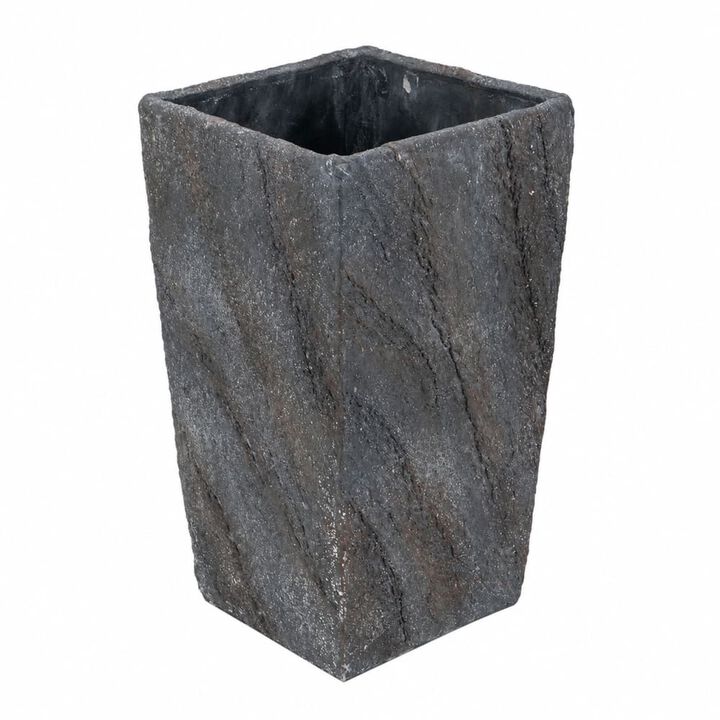 WOW PIONEER Large 9.4x9.4x18.1 Inch Cement Planter for Indoor Outdoor Use, Sturdy Functional Decor with Sophisticated Silhouette