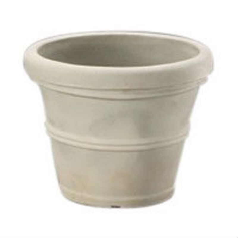 Round Planter in Weathered Concrete Look Poly Resin for Garden, Patio & Home Decor